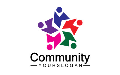 Equipo amigos grupo personas logo icono v27