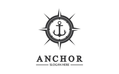 Icona di ancoraggio logo modello vettoriale v15