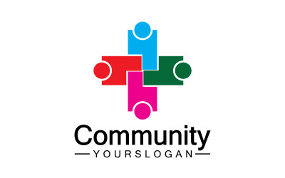 Team friends group people logo icon v23