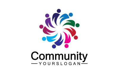 Team friends group people logo icon v3