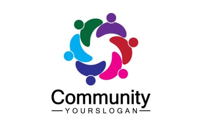 Team friends group people logo icon v7