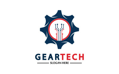 Gear Tech icon  vector logo v10