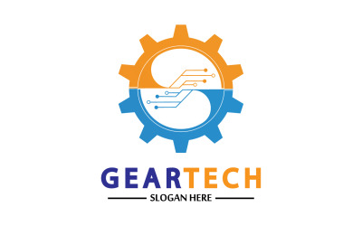 Gear Tech icon  vector logo v2