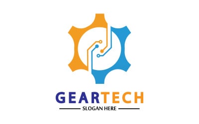 Gear Tech icon  vector logo v5