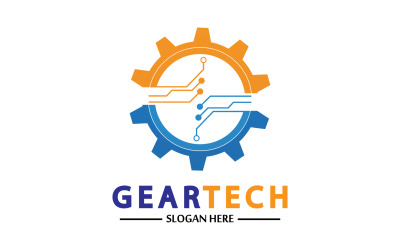 Gear Tech icon  vector logo v7