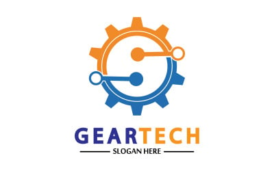 Gear Tech icon  vector logo v8