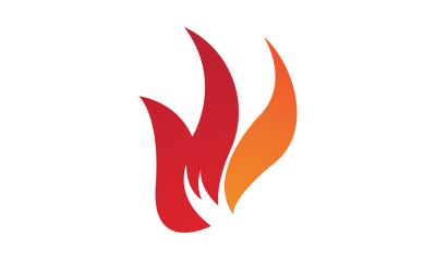 Icono del logotipo de hots de llama de fuego ardiente v16