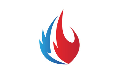 Icono del logotipo de hots de llama de fuego ardiente v4
