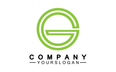 Letra inicial G logo icono vector v18