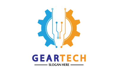 Logo wektora ikony Gear Tech v4