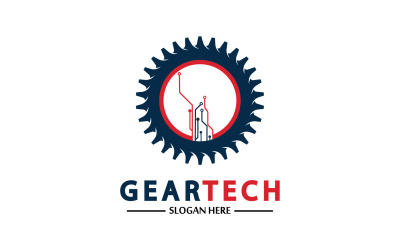 Logotipo vectorial del icono de Gear Tech v16