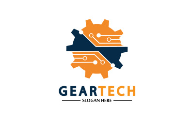 Logotipo vectorial del icono de Gear Tech v18