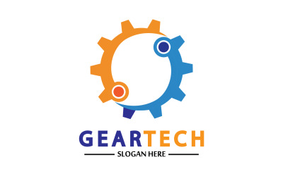 Logotipo vectorial del icono de Gear Tech v1