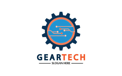 Logotipo vectorial del icono de Gear Tech v25