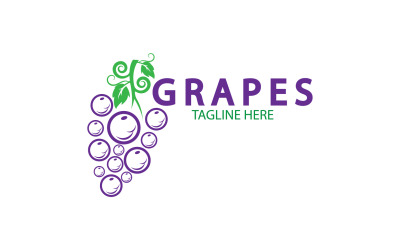Grape fruits fresh icon logo v36