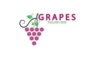 Grape fruits fresh icon logo v52