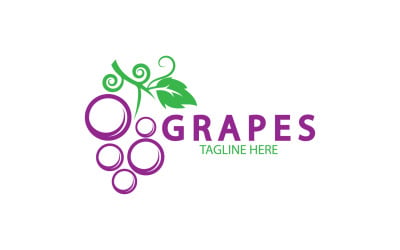 Grape fruits fresh icon logo v60