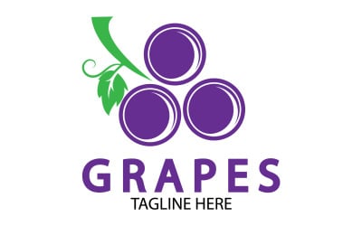 Logo świeżych owoców winogron v9