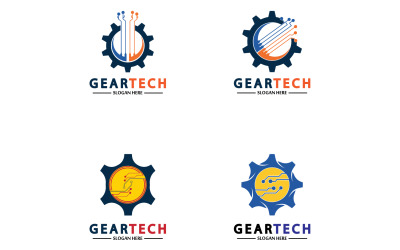 Logo wektora ikony Gear Tech v61