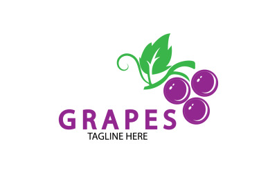 Logotipo de icono fresco de frutas de uva v13