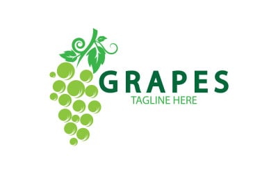 Logotipo de icono fresco de frutas de uva v1