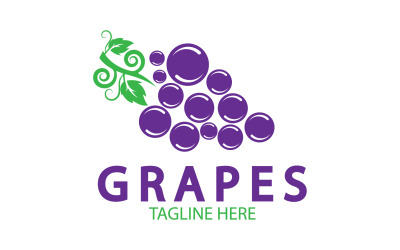 Logotipo de icono fresco de frutas de uva v21