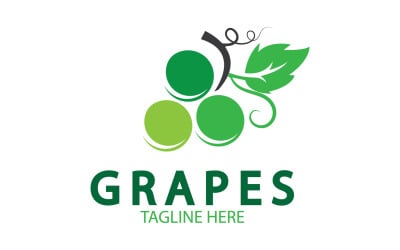Logotipo de icono fresco de frutas de uva v25