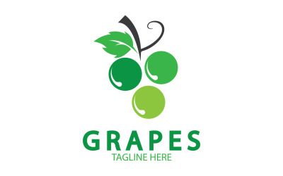 Logotipo de icono fresco de frutas de uva v27