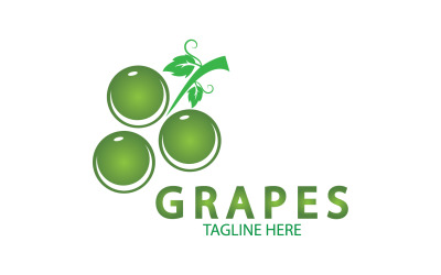 Logotipo de icono fresco de frutas de uva v29