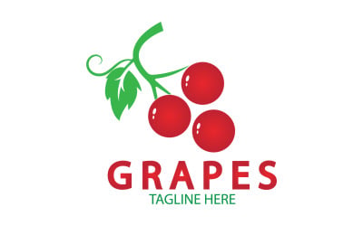 Logotipo de icono fresco de frutas de uva v31