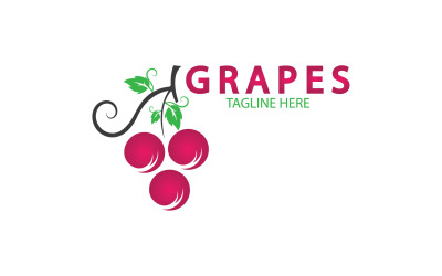 Logotipo de icono fresco de frutas de uva v32