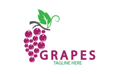 Logotipo de icono fresco de frutas de uva v37