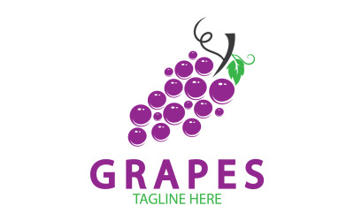 Logotipo de icono fresco de frutas de uva v3