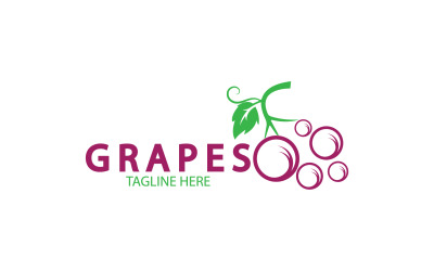Logotipo de icono fresco de frutas de uva v47