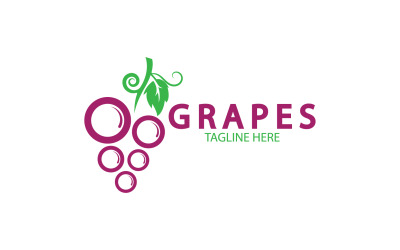 Logotipo de icono fresco de frutas de uva v54