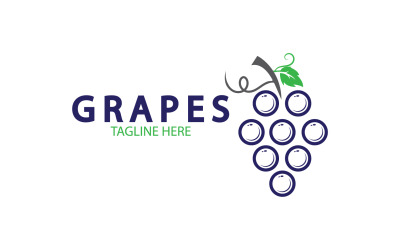 Logotipo de icono fresco de frutas de uva v59