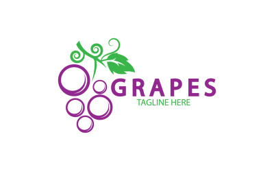 Logotipo de icono fresco de frutas de uva v60