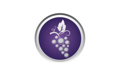 Logotipo de icono fresco de frutas de uva v67