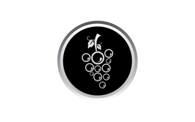 Logotipo de icono fresco de frutas de uva v68