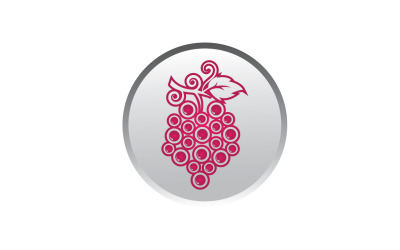 Logotipo de icono fresco de frutas de uva v69