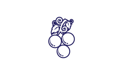 Druva frukt färsk ikon logotyp v106