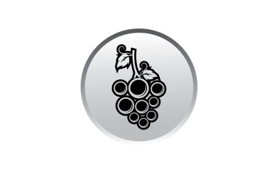 Druva frukt färsk ikon logotyp v73