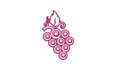 Grape fruits fresh icon logo v89
