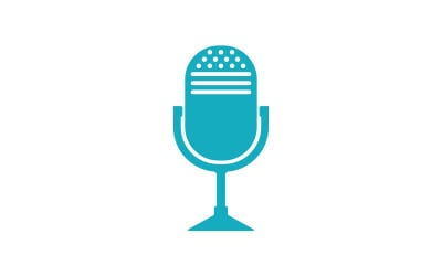 Logo del modello vettoriale dell&amp;#39;icona del microfono podcasat v12
