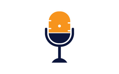 Logo del modello vettoriale dell&amp;#39;icona del microfono podcasat v20