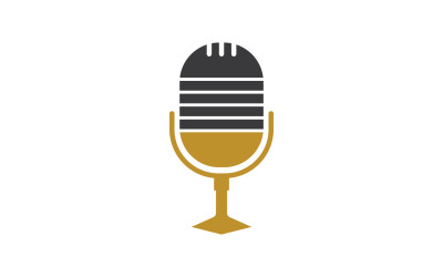 Logo del modello vettoriale dell&amp;#39;icona del microfono podcasat v23