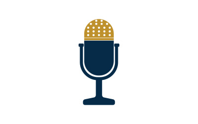Logo del modello vettoriale dell&amp;#39;icona del microfono podcasat v24