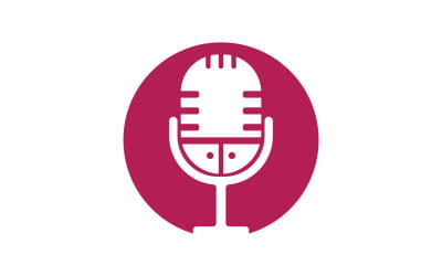 Logo del modello vettoriale dell&amp;#39;icona del microfono podcasat v31
