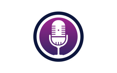 Logo szablonu wektora ikony mikrofonu podcasat v32