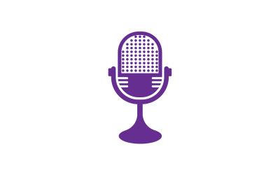 Logo szablonu wektora ikony podcasatu mikrofonu v13